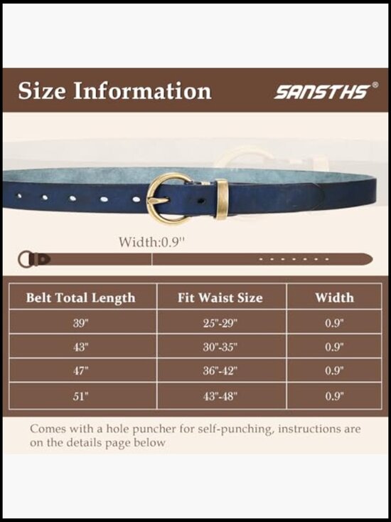 Genuine Leather Belt Gold Buckle Vintage Skinny Waist Belt for Jeans Pants main image 4